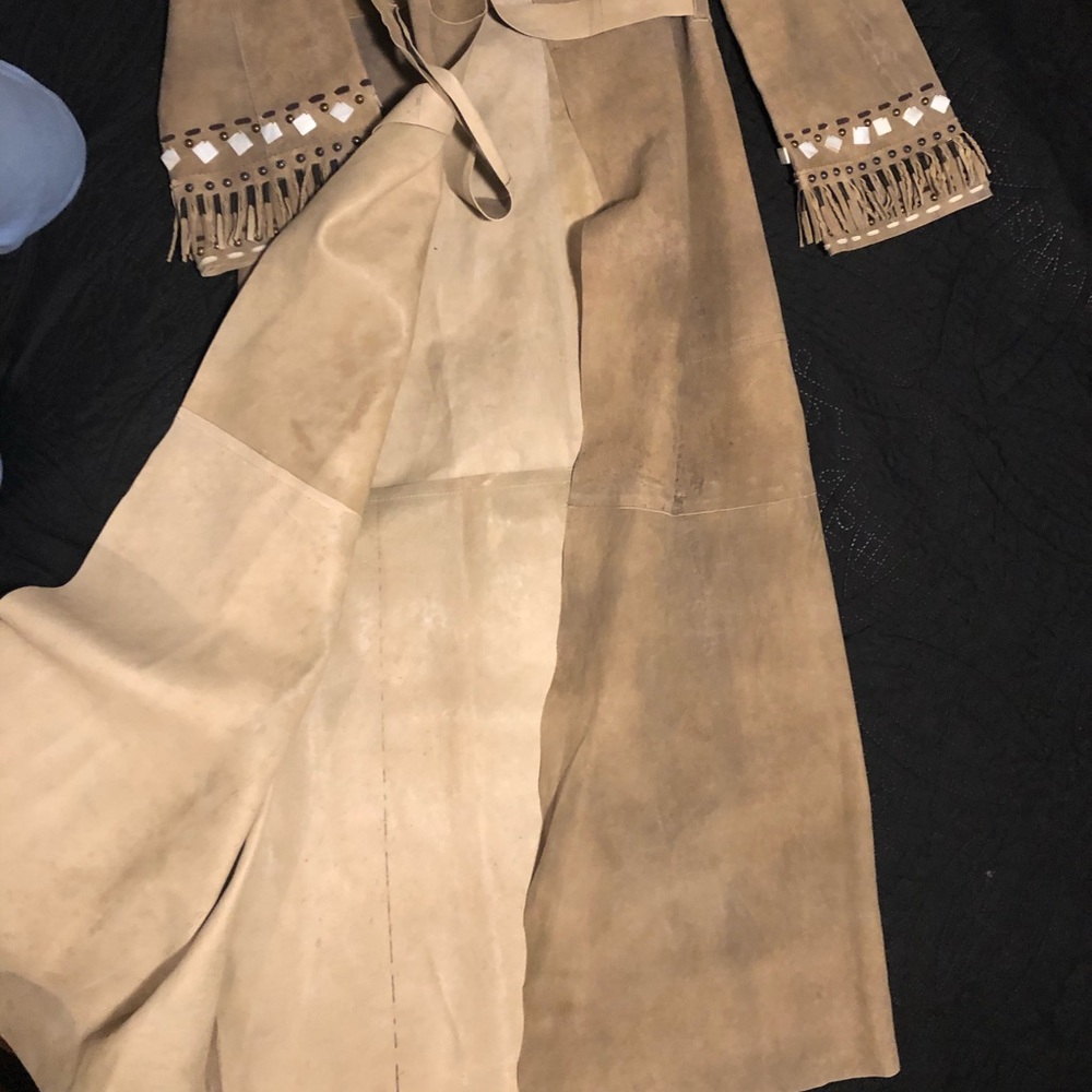 Leather coat gabardina